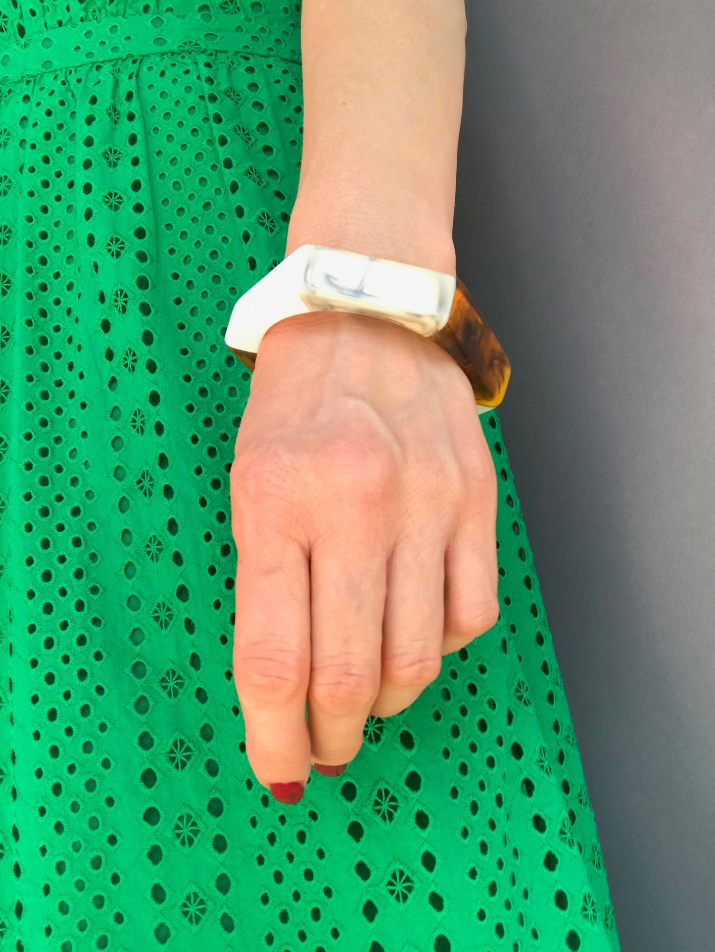 Yellow marble 80's bracelet