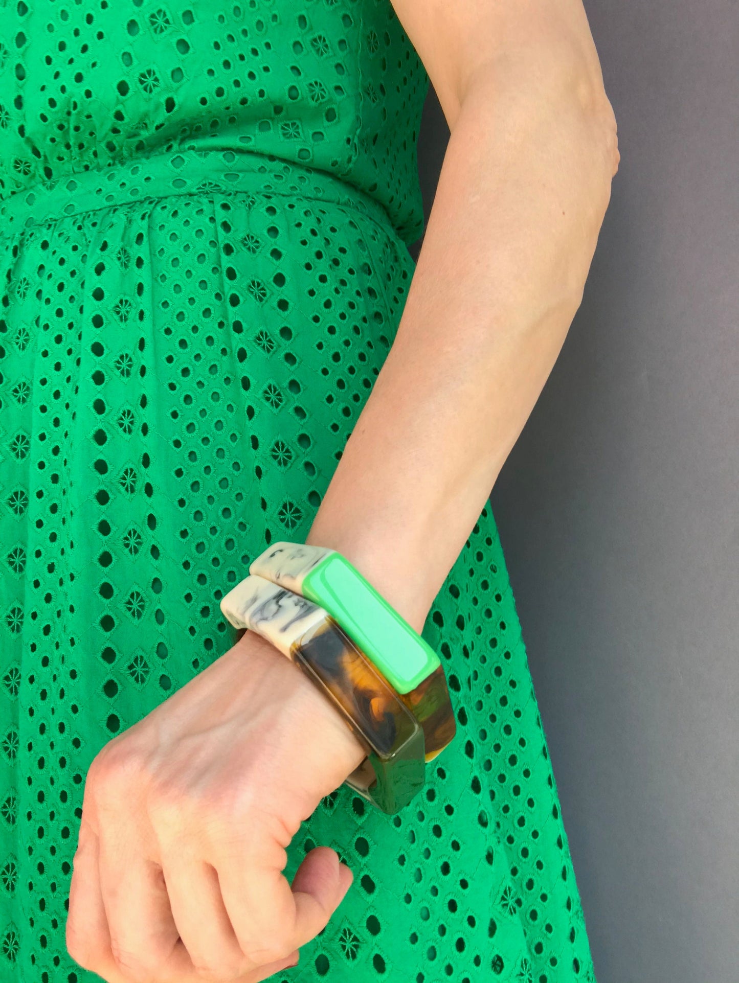 Dark green acrylic bracelet