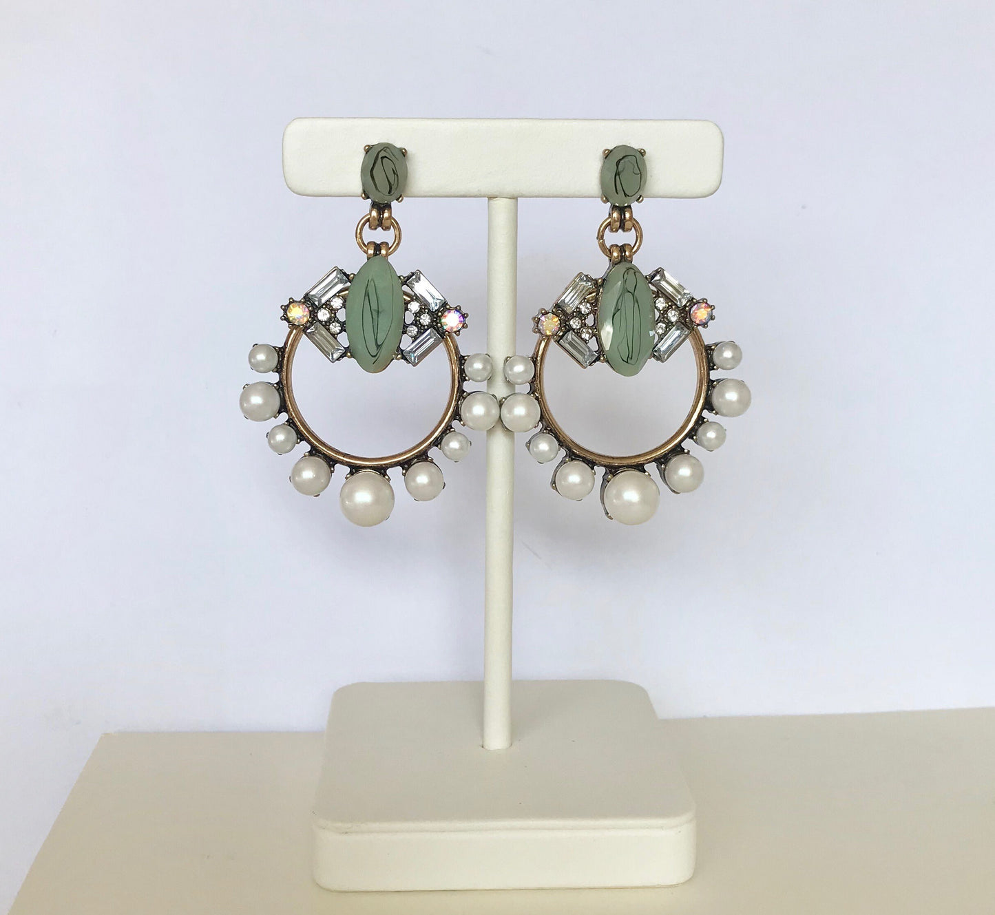 Art deco pearl earrings