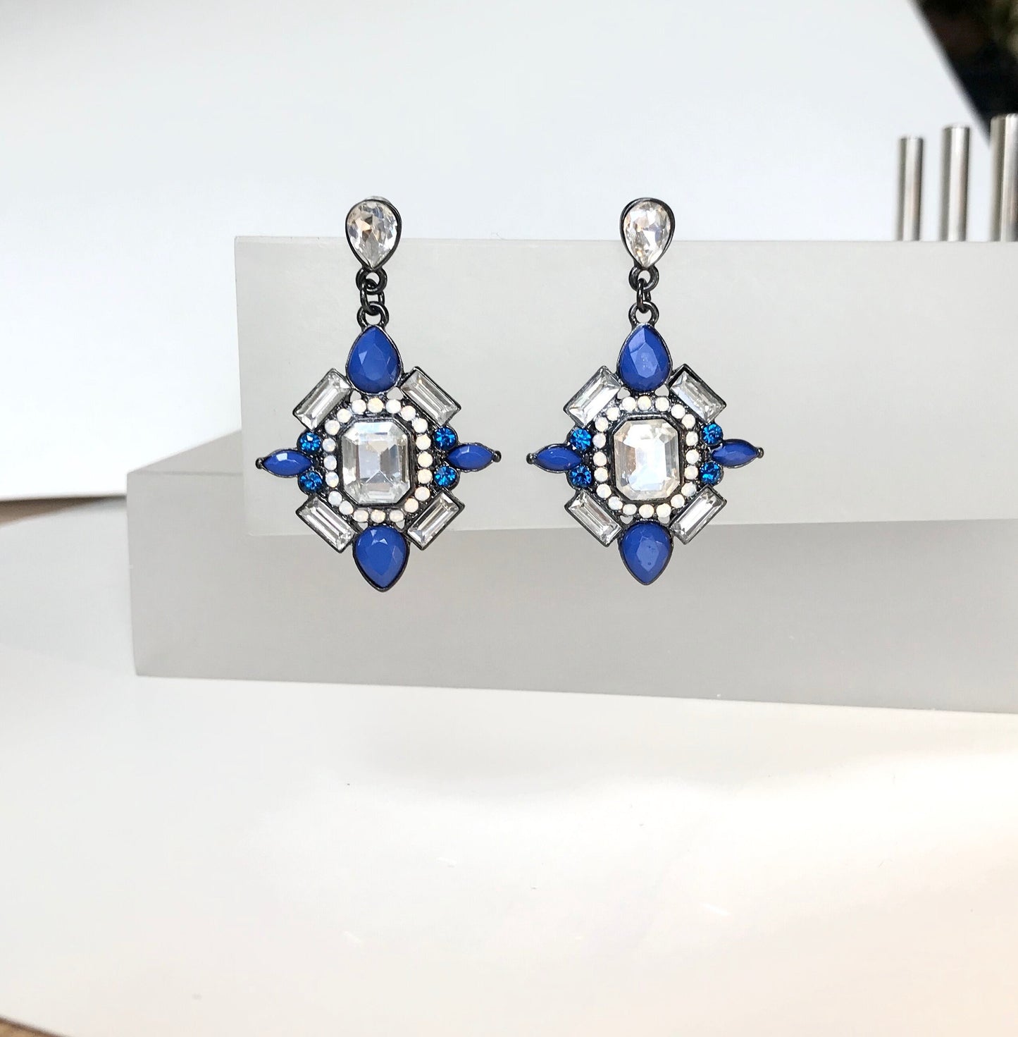 Blue crystal earrings