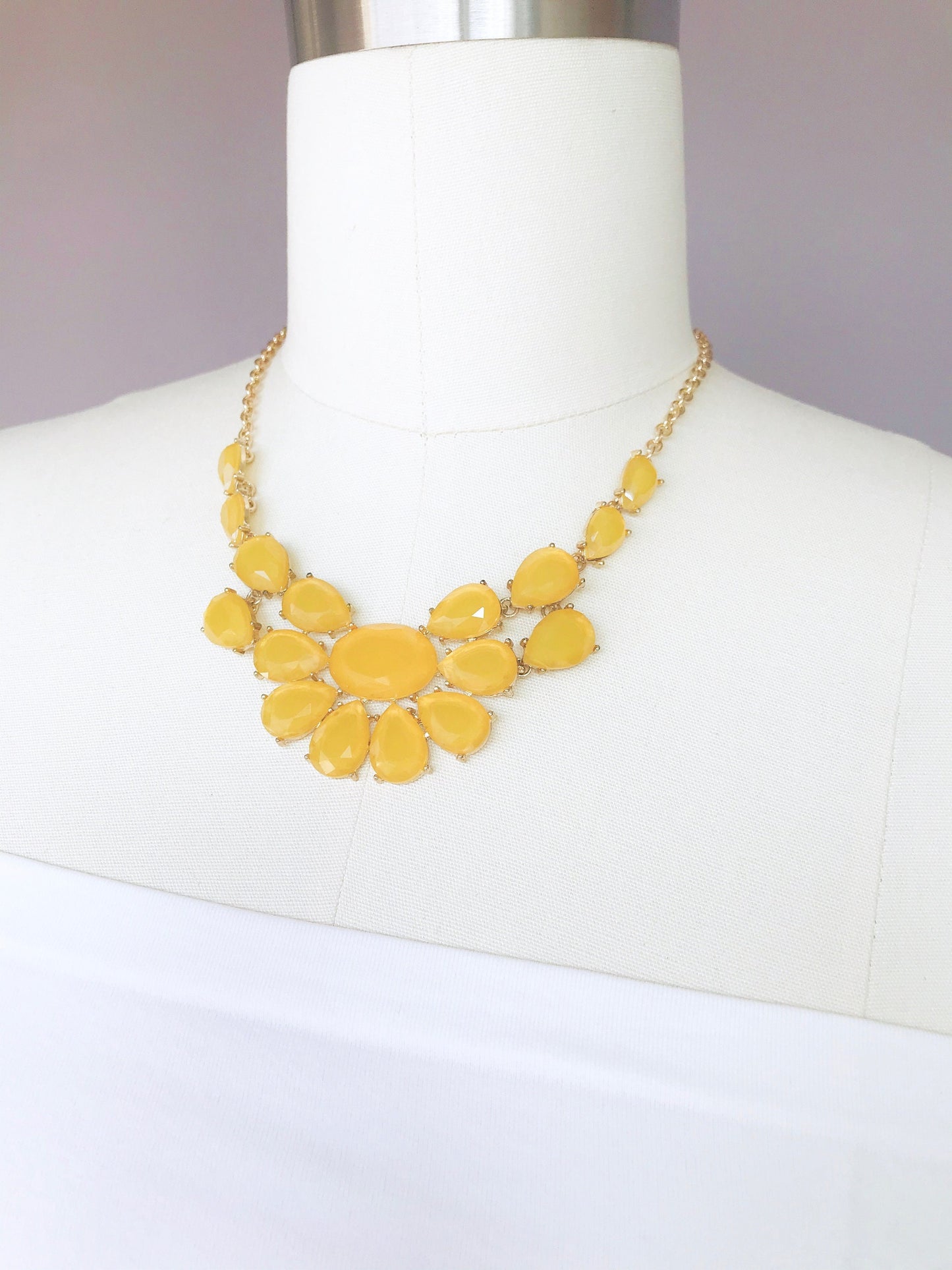 Yellow bib necklace