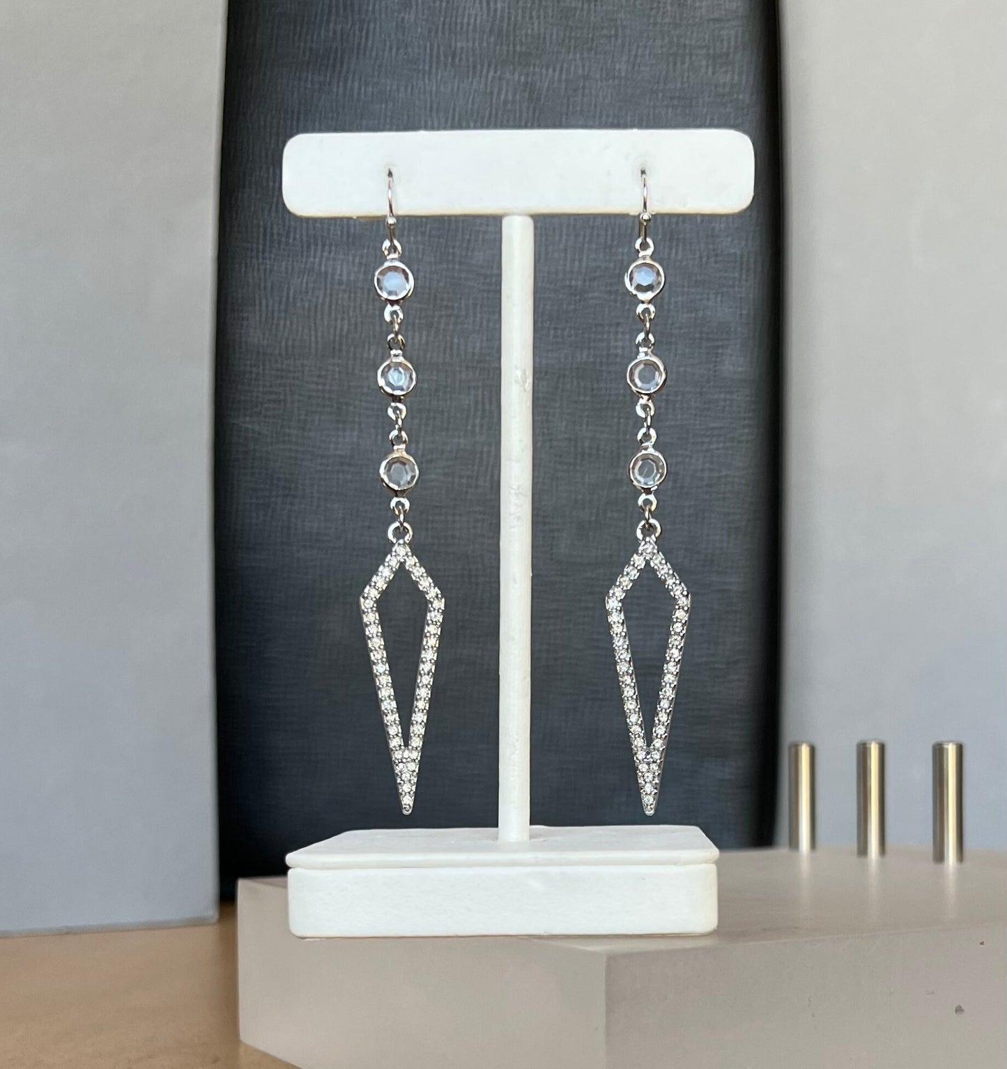 Crystal arrow drop earrings