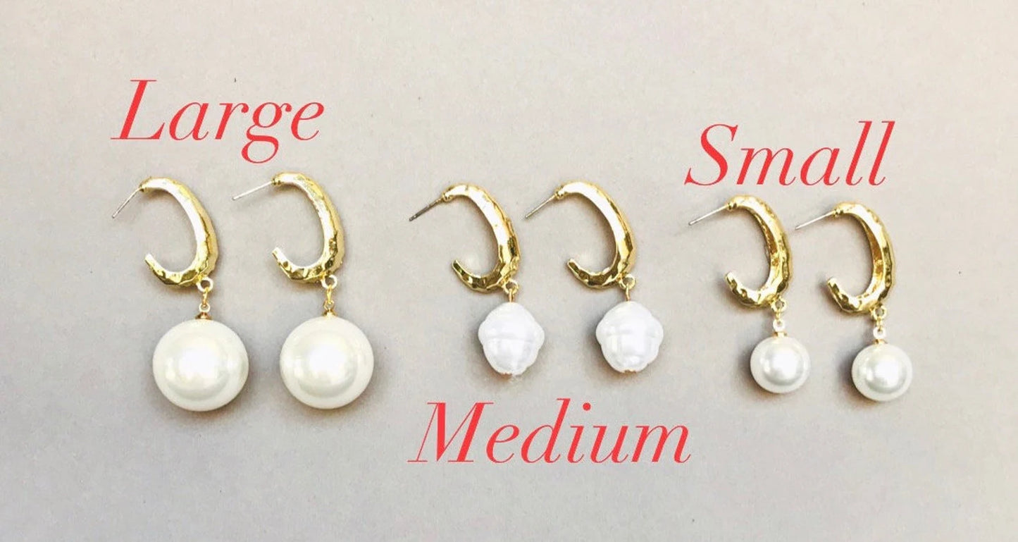 Large pearl earrings