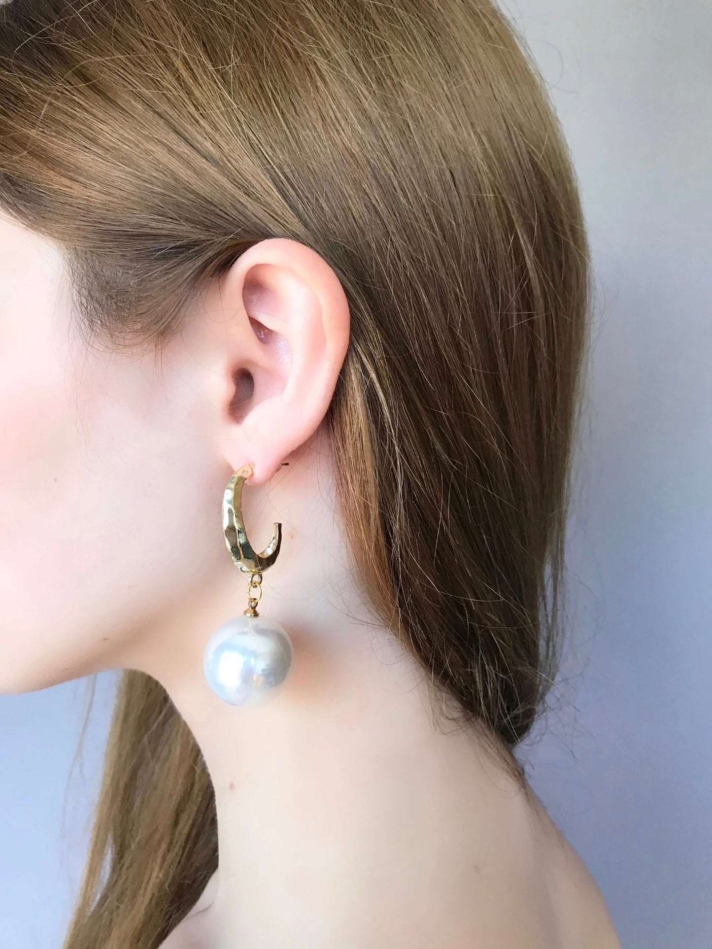 Large pearl earrings