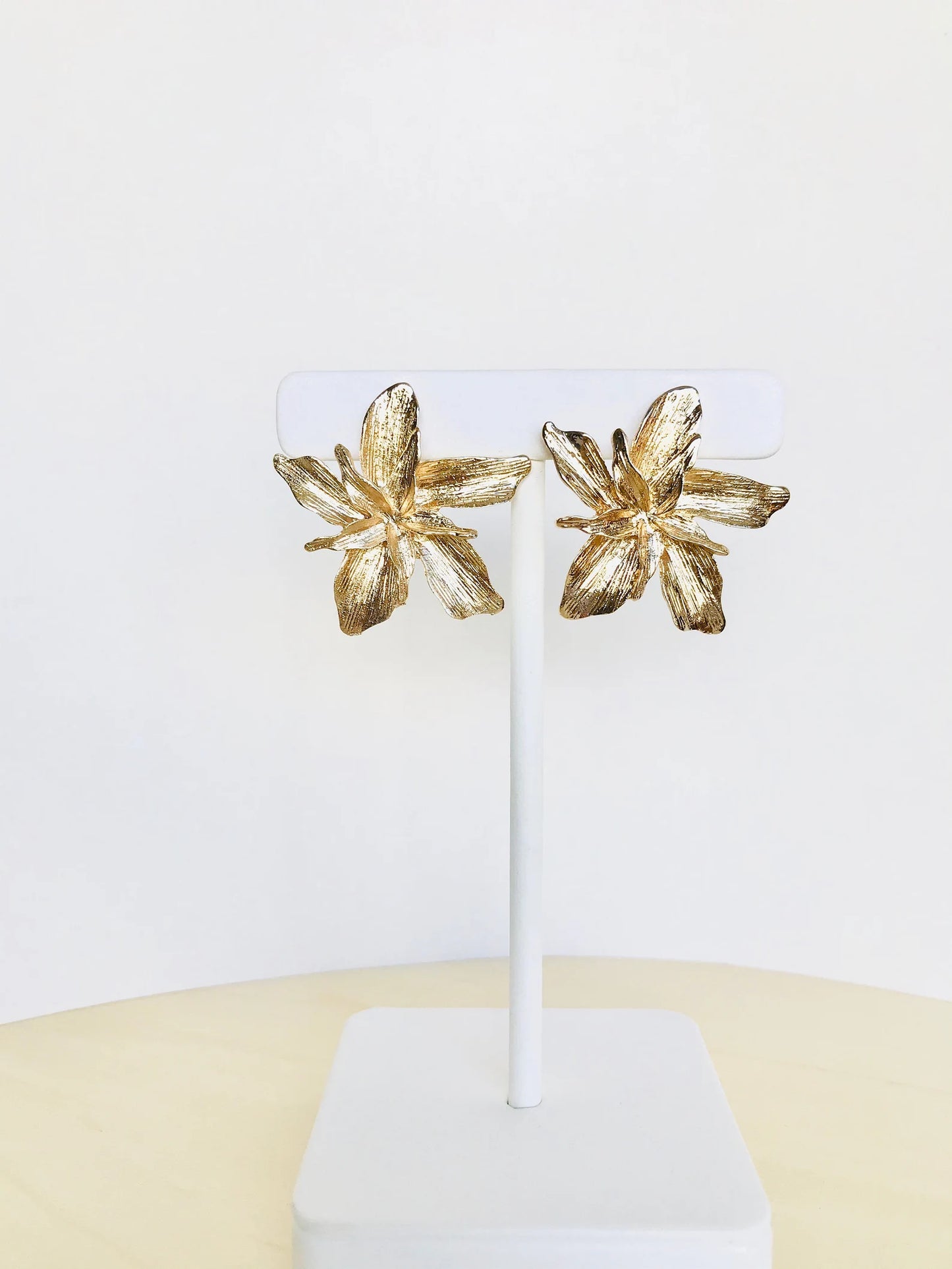 Gold flower earrings