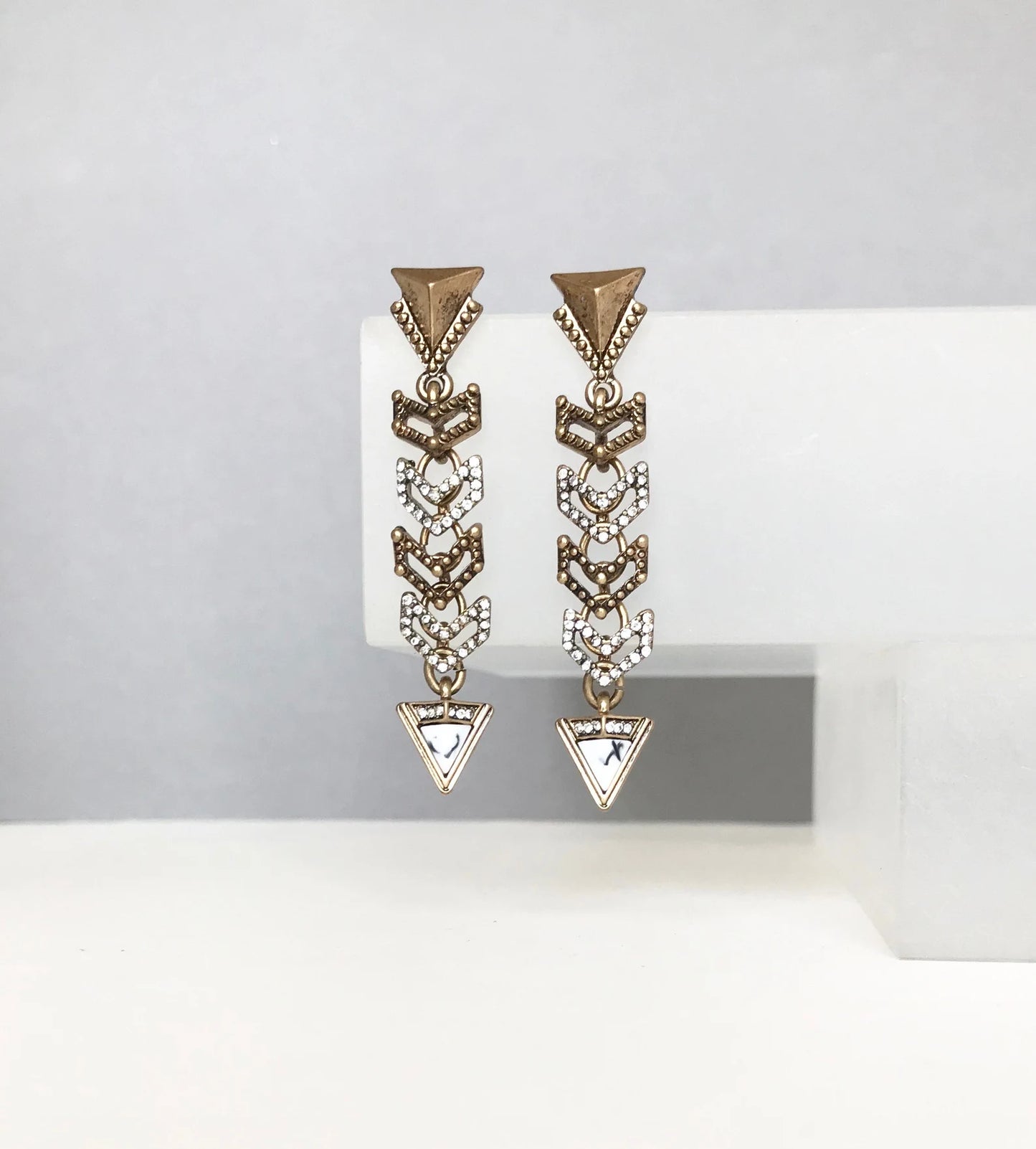 Art deco crystal arrow earrings