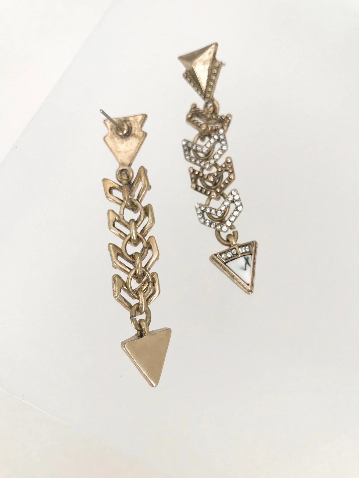 Art deco crystal arrow earrings