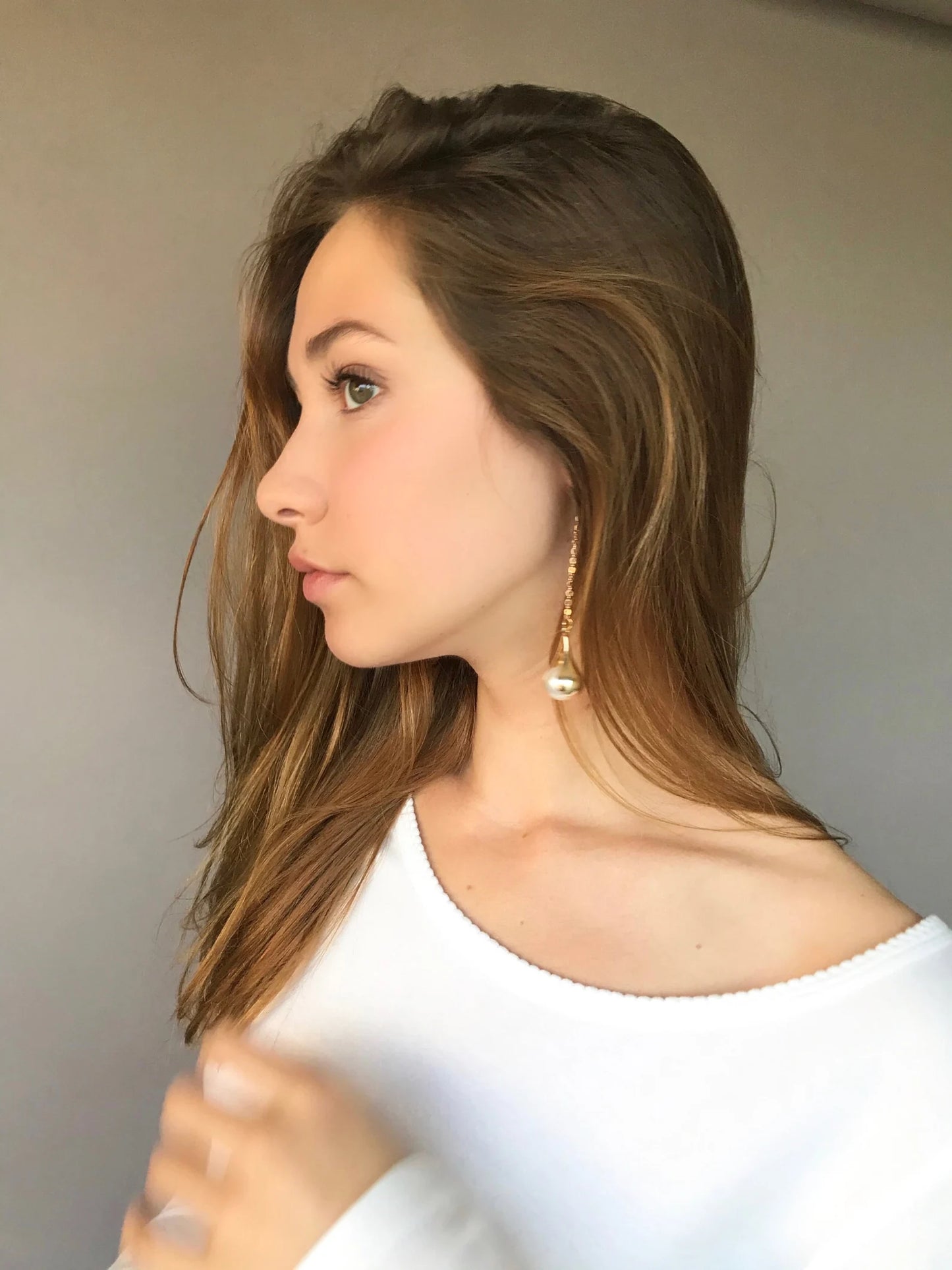 Big pearl drop earrings