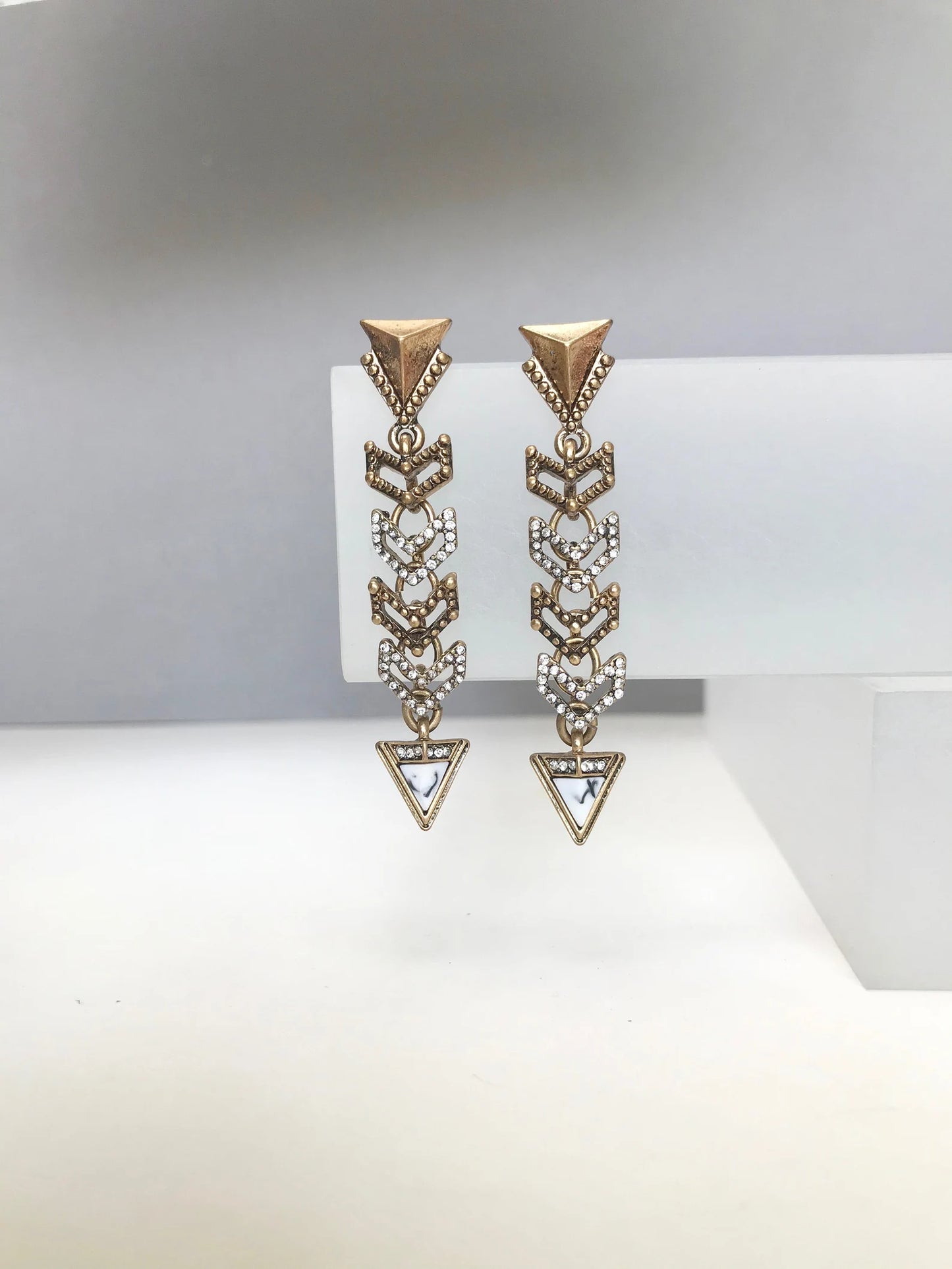 Art deco crystal arrow earrings