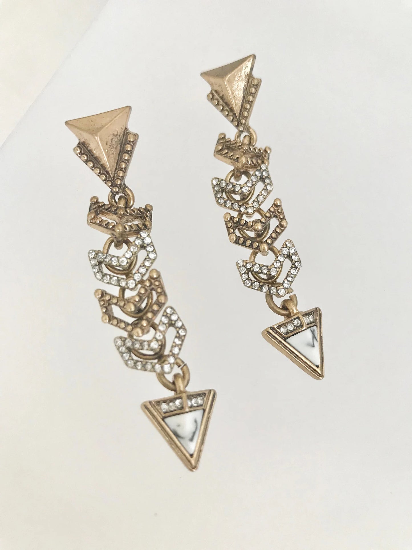 Art deco crystal arrow earrings