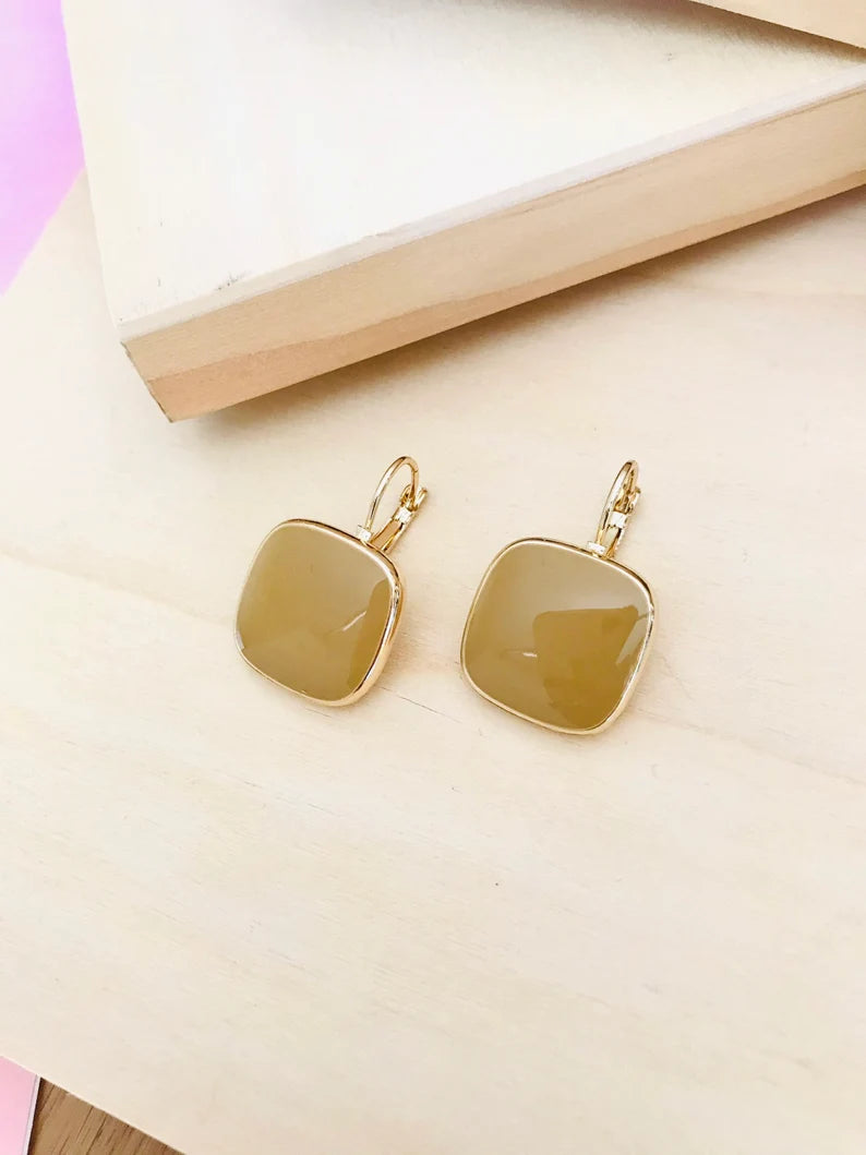 Mustard geometric earrings