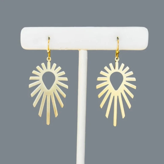 Gold sunburst earrings