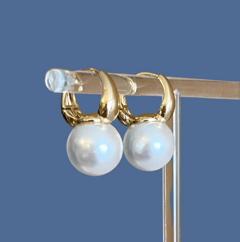 Pearl hoop earrings