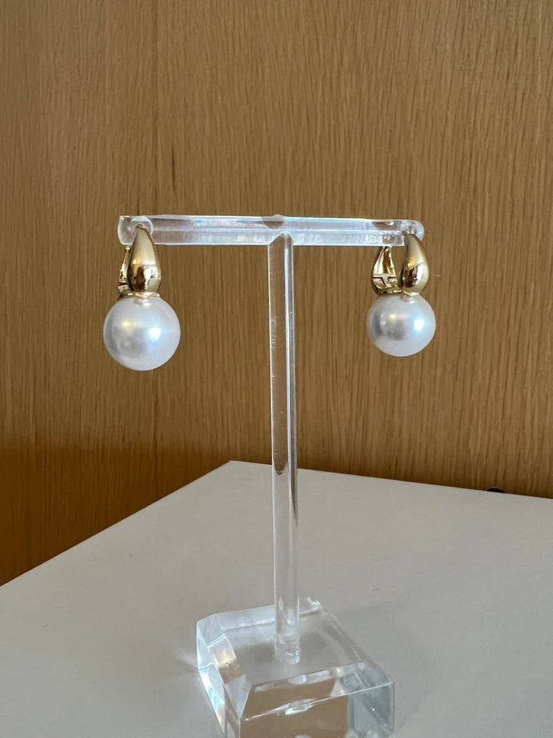 Pearl hoop earrings