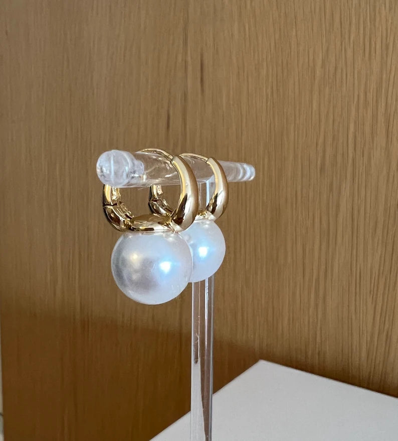 Pearl hoop earrings