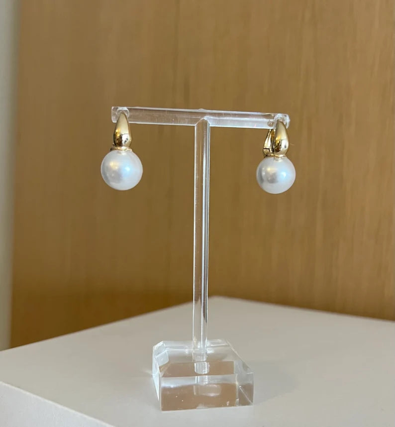 Pearl hoop earrings