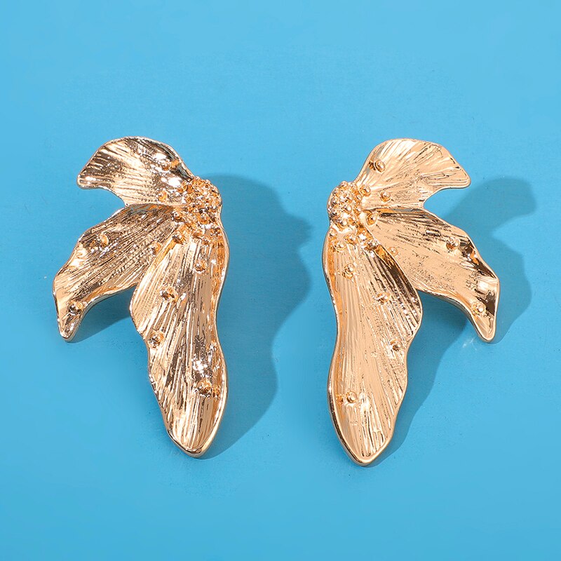 Golden leaf earrings
