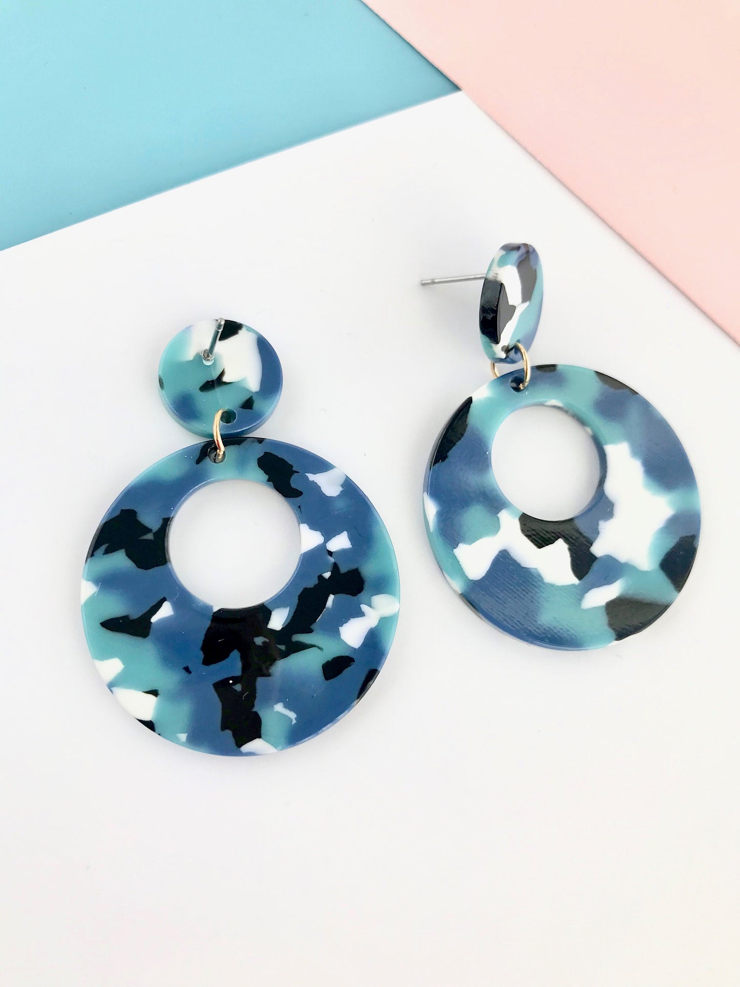Multi color acrylic earrings