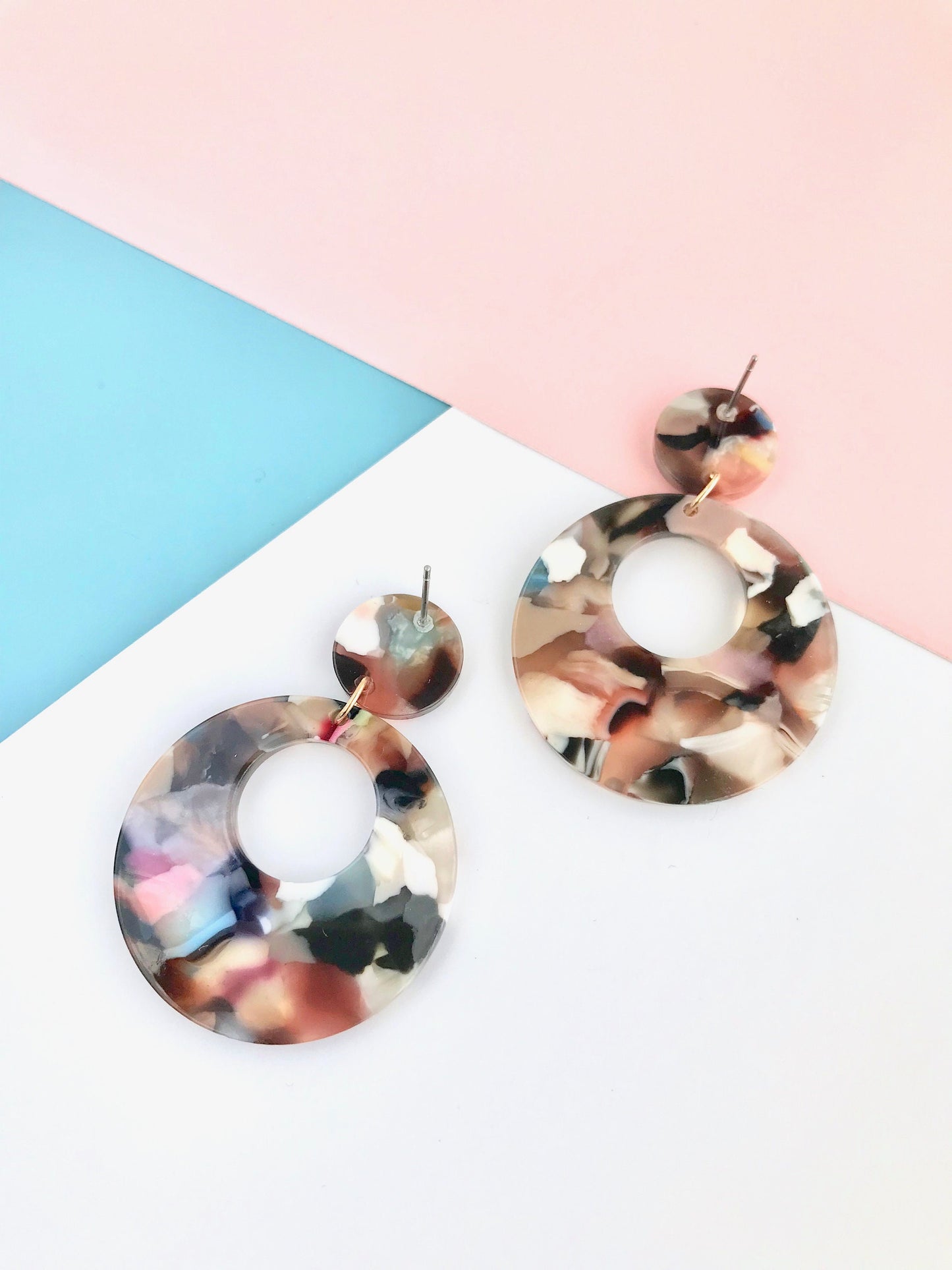 Multi color acrylic earrings