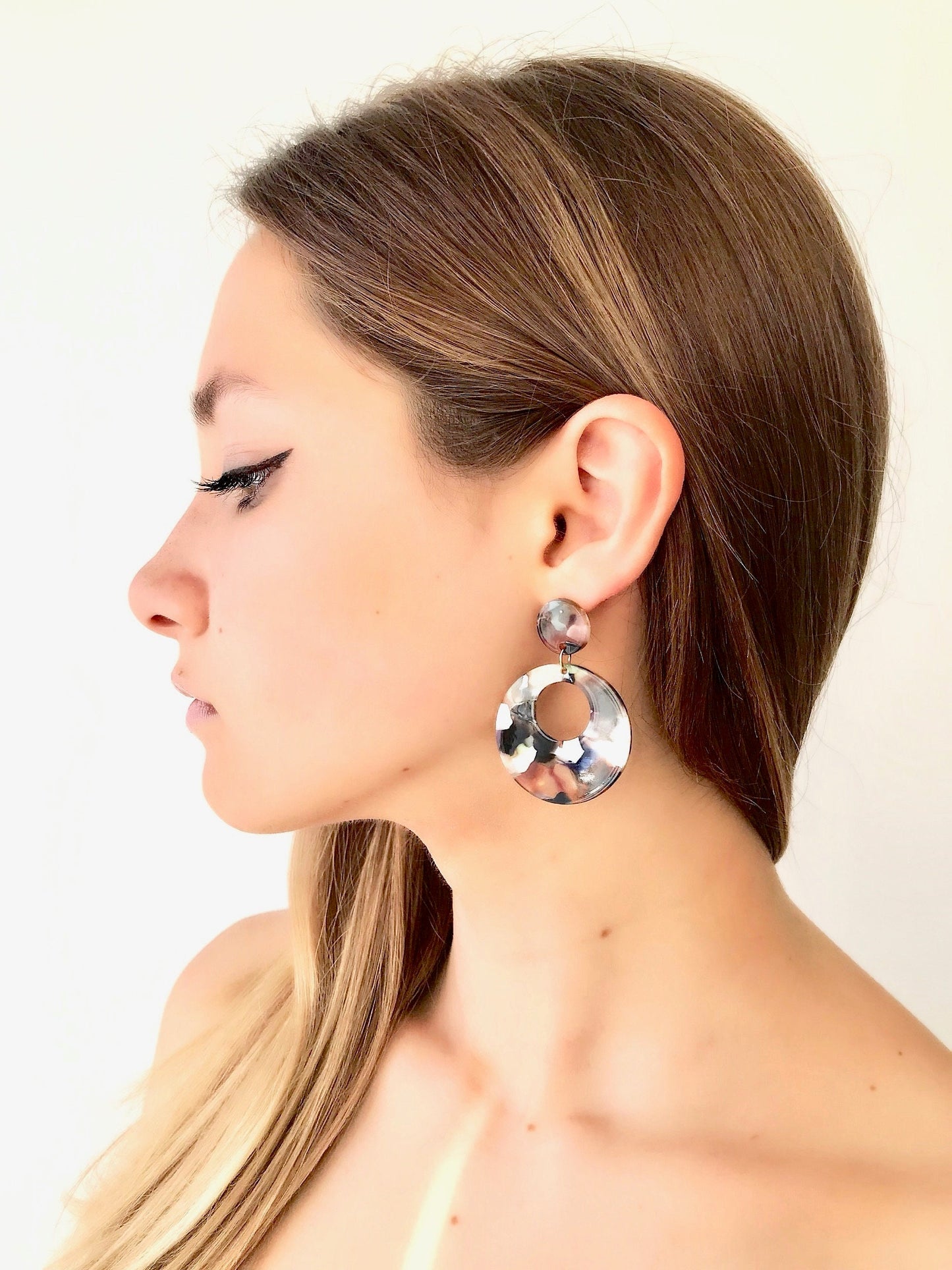 Multi color acrylic earrings