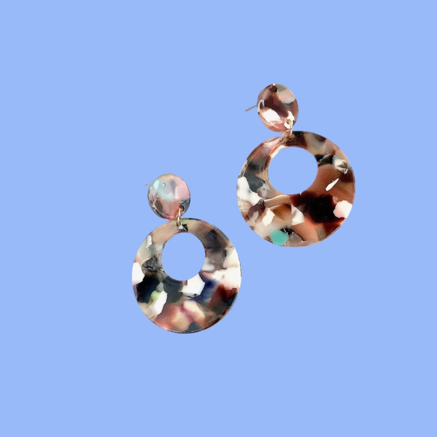 Multi color acrylic earrings