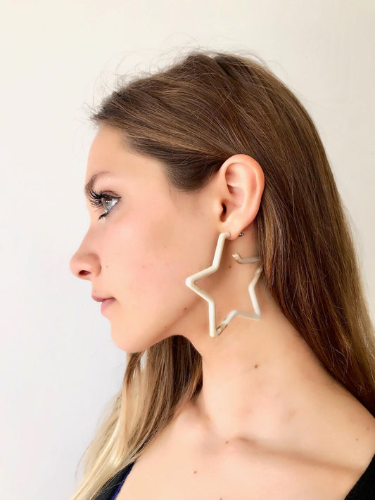 Large star earrings