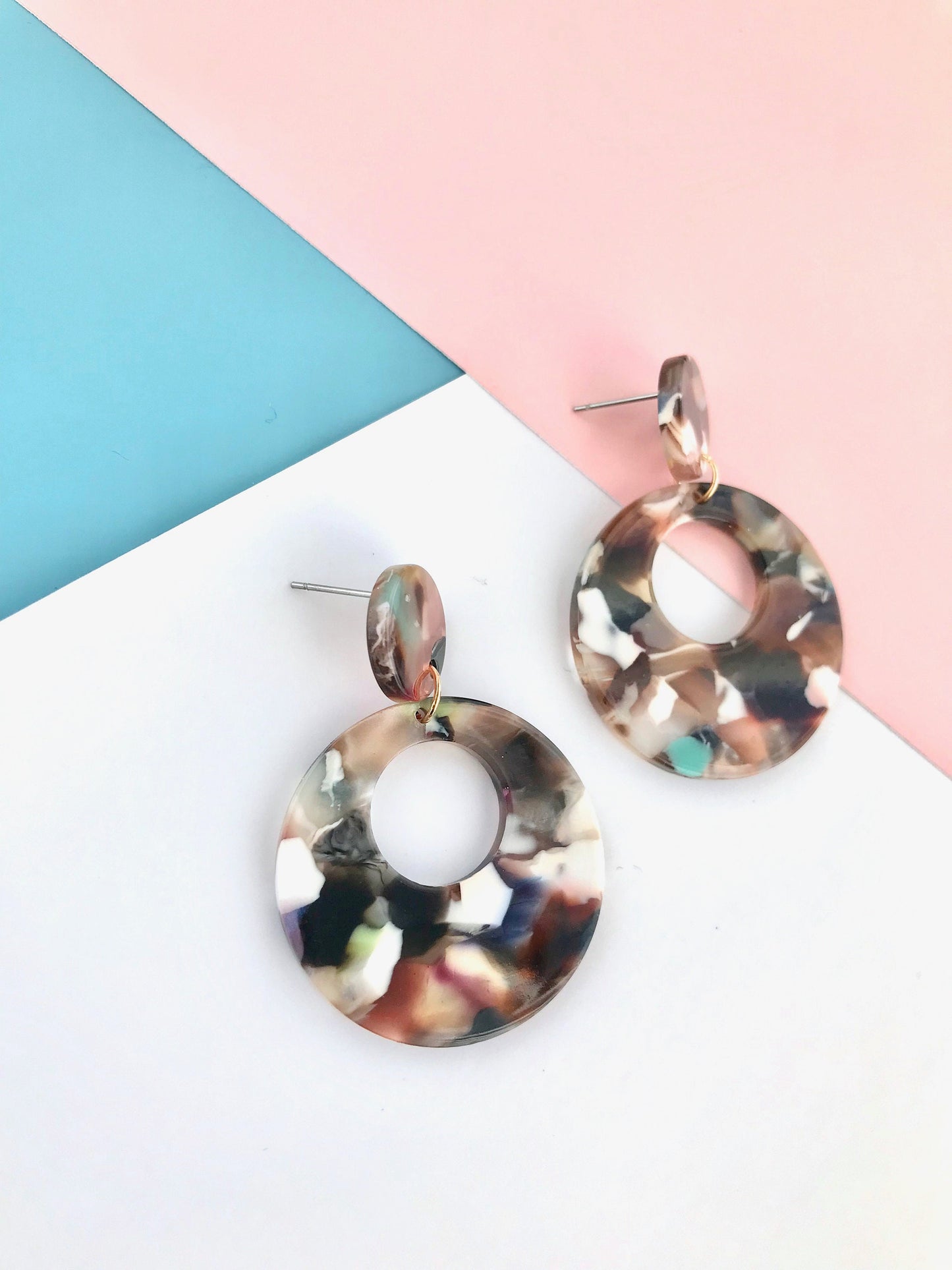 Multi color acrylic earrings