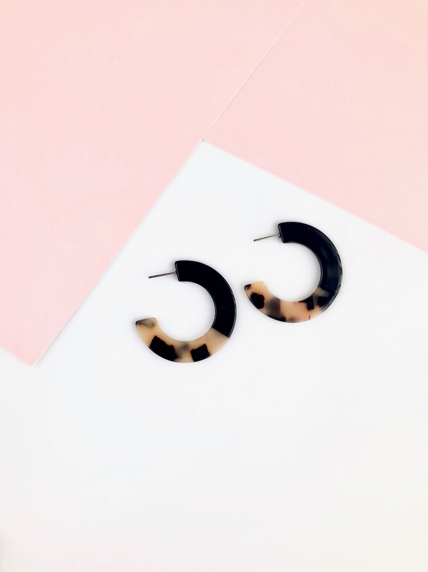 Black and brown hoop earrings