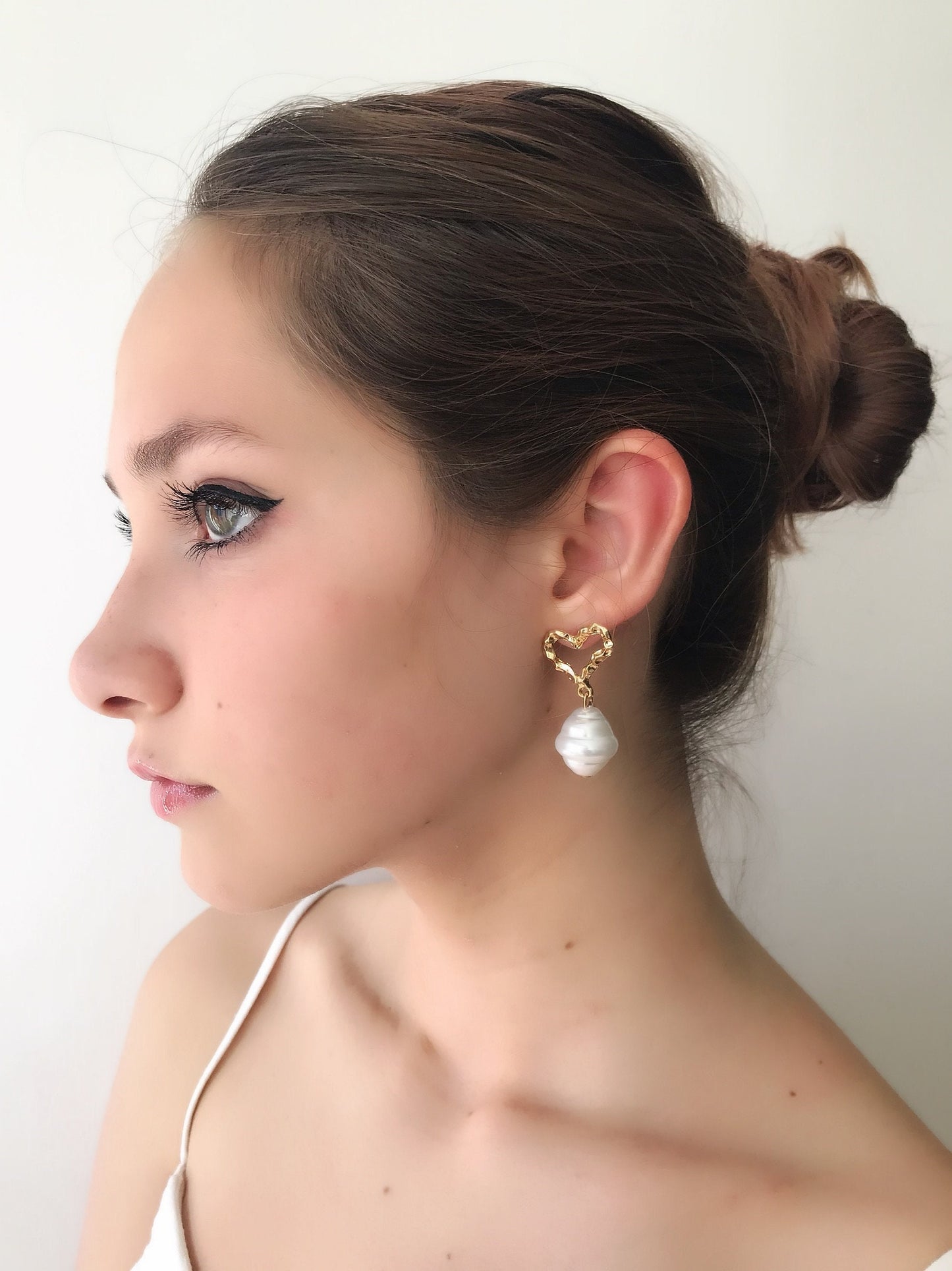 Large pearl earrings