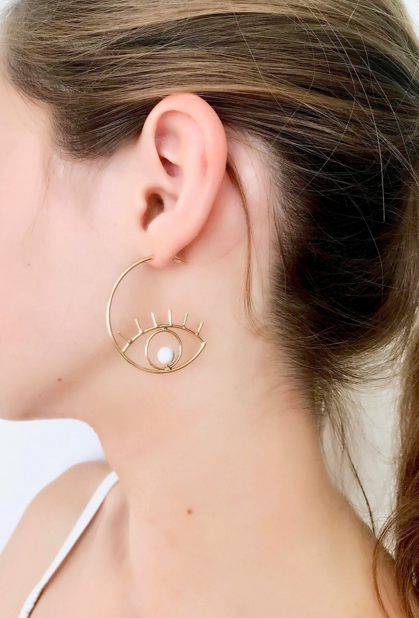 Evil eye earrings hoops