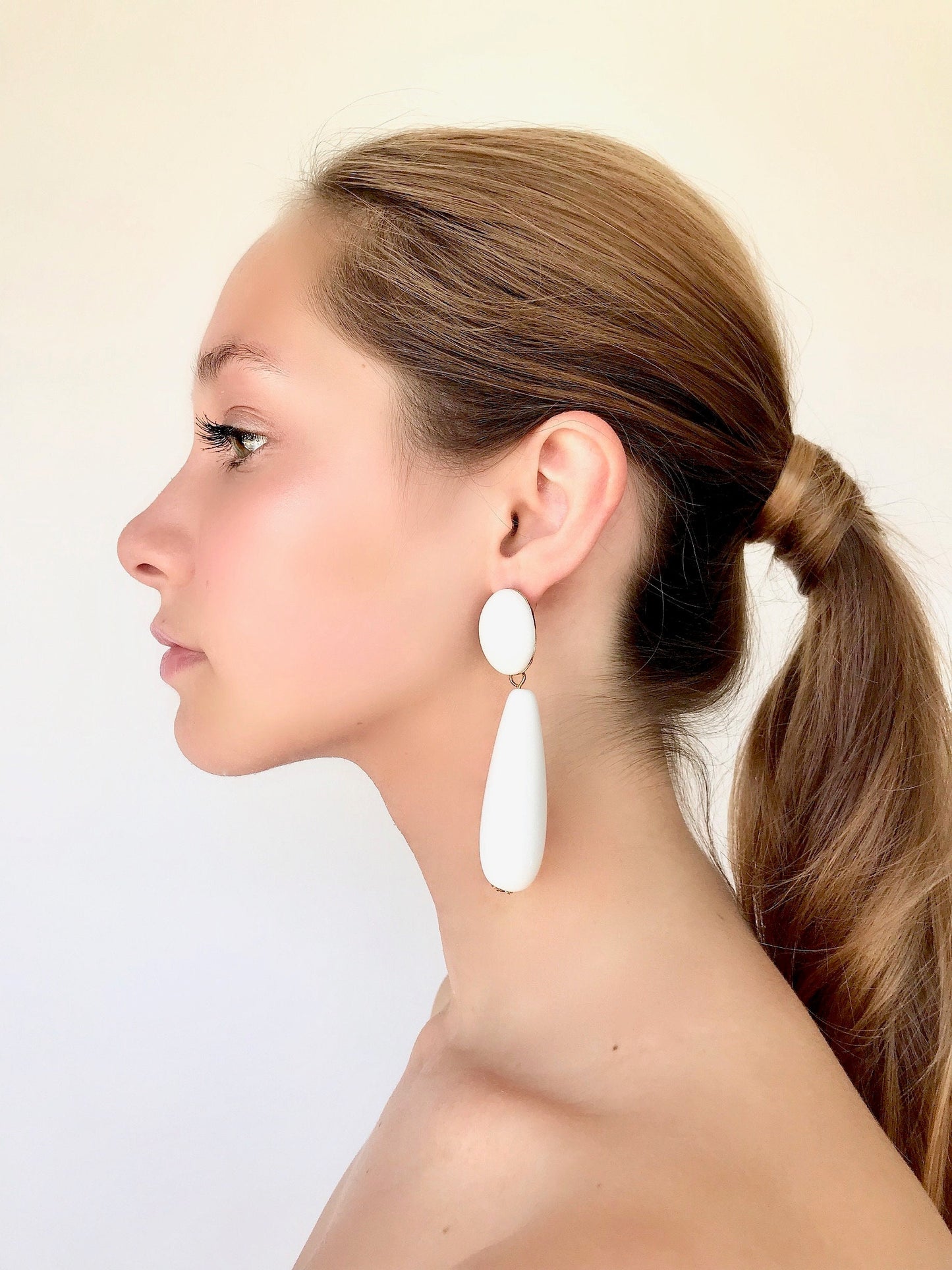 Green teardrop earrings