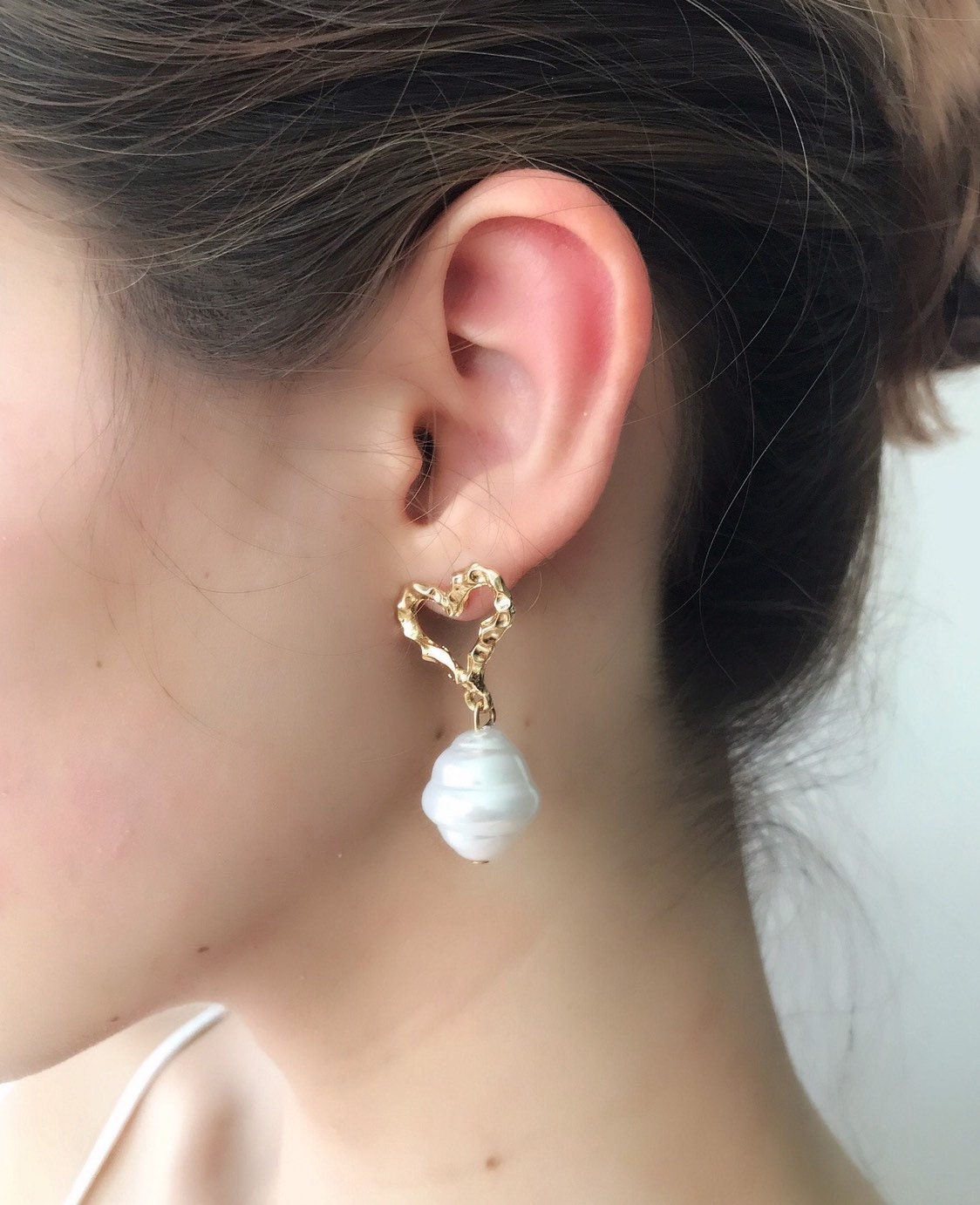 Large pearl earrings