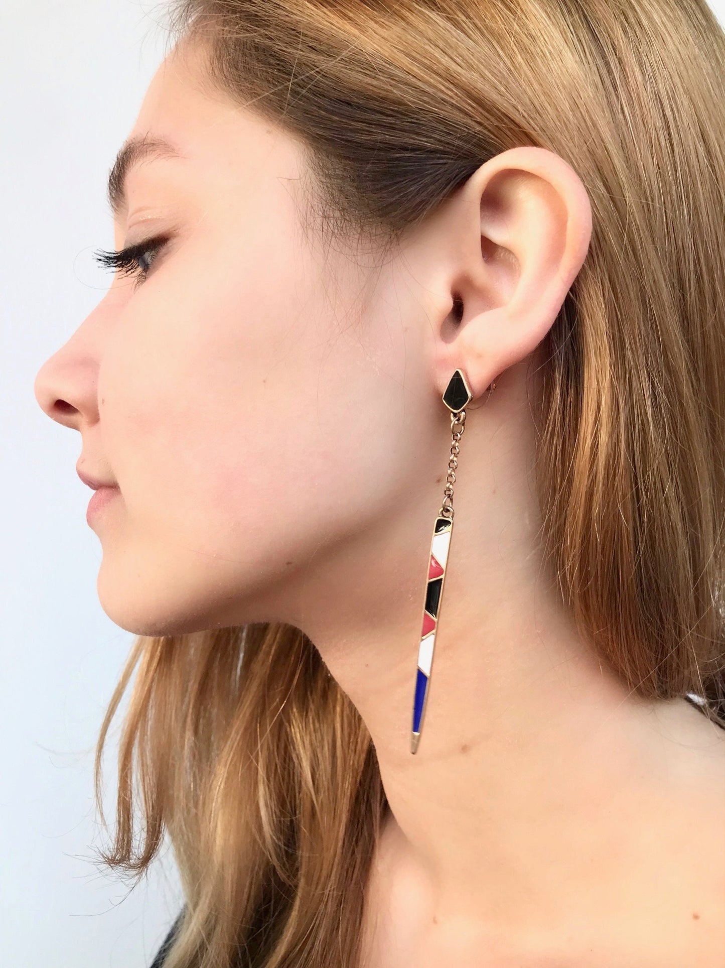 Long bar drop earrings