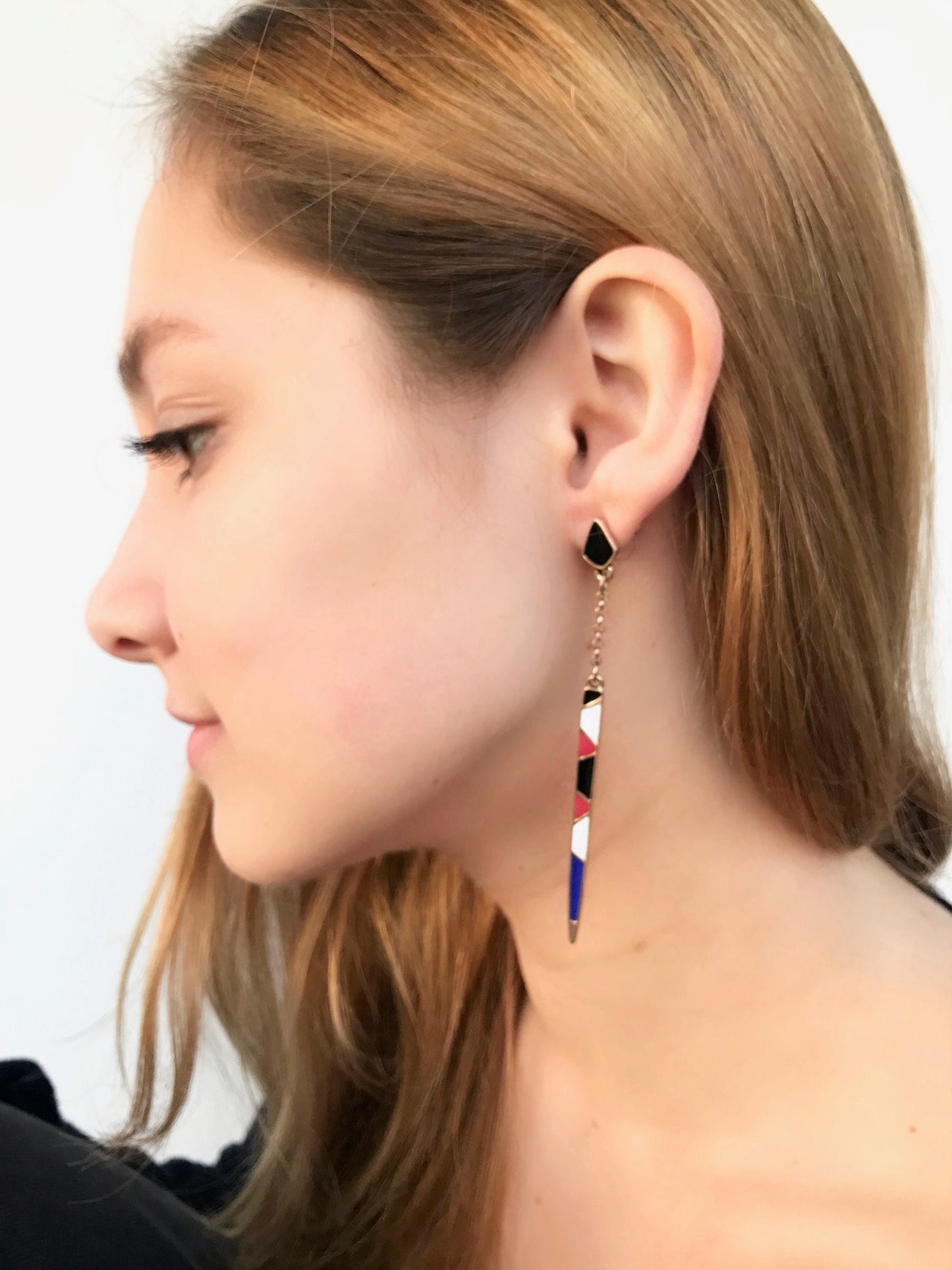 Long bar drop earrings