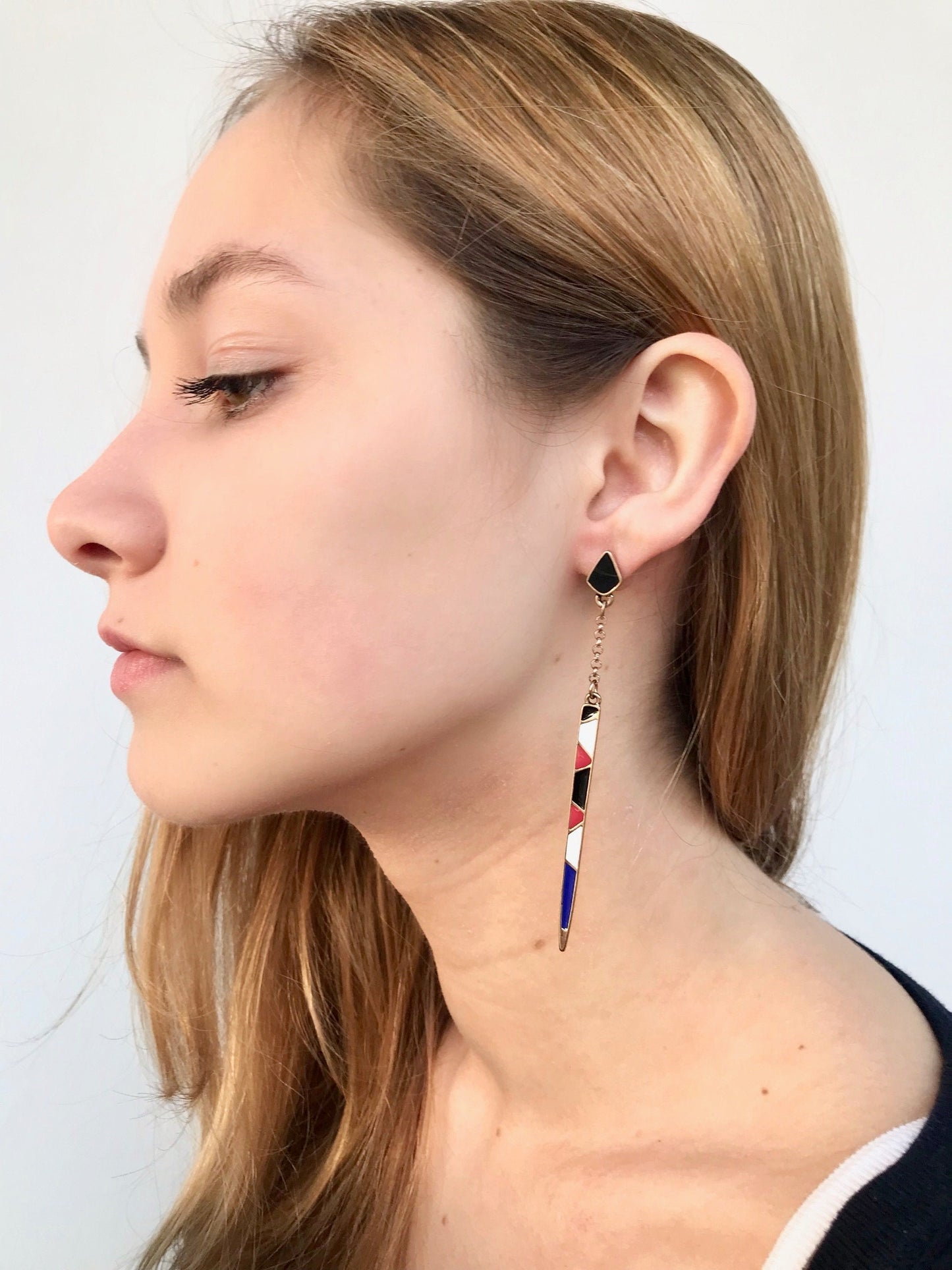 Long bar drop earrings