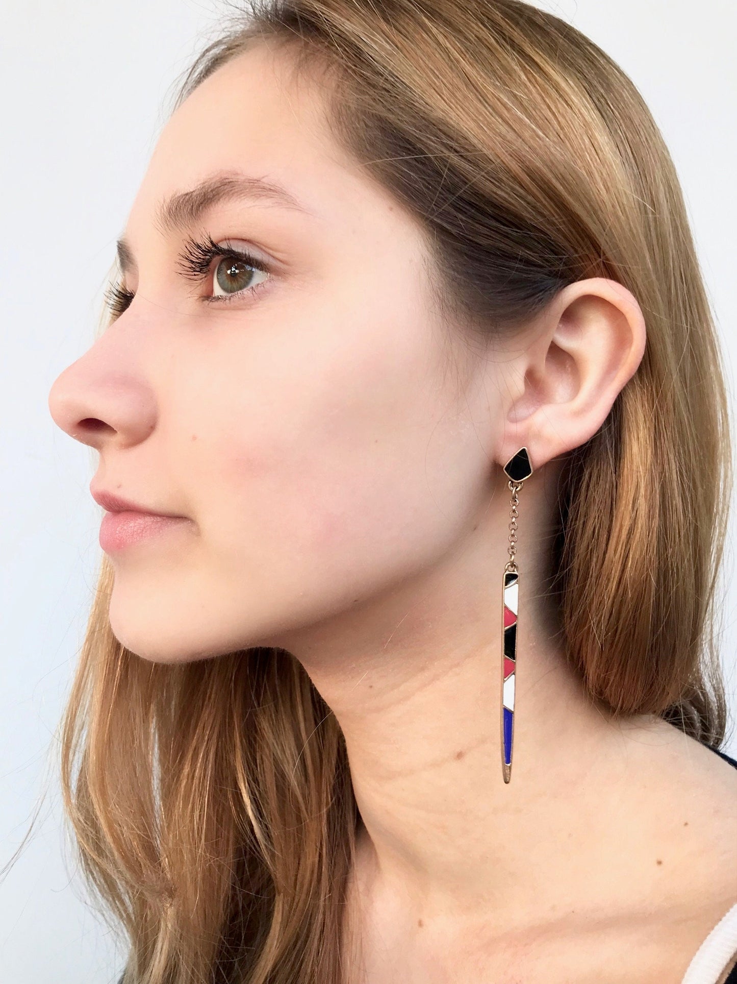 Long bar drop earrings