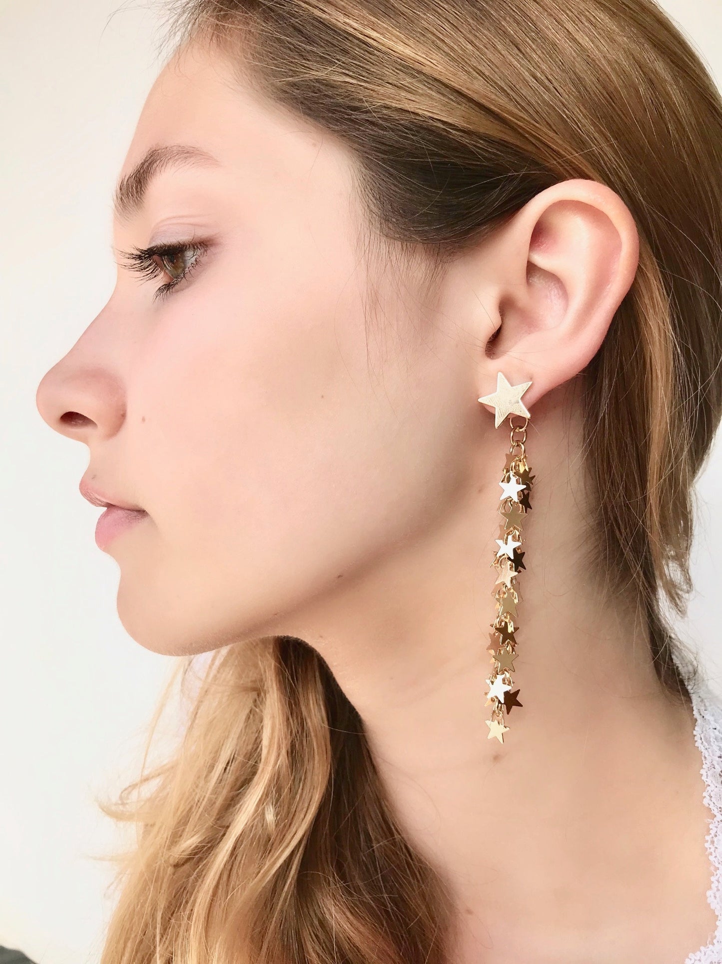 Celestial star drop earrings