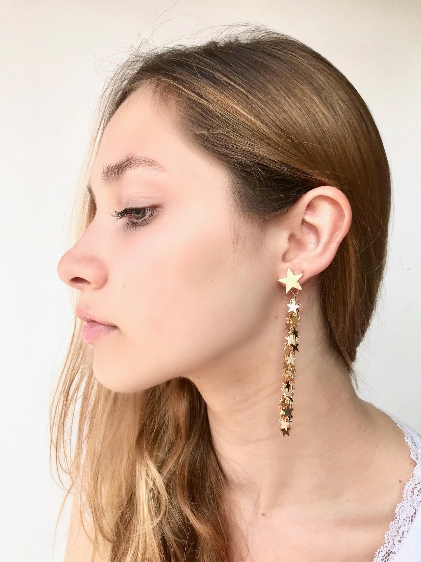 Celestial star drop earrings