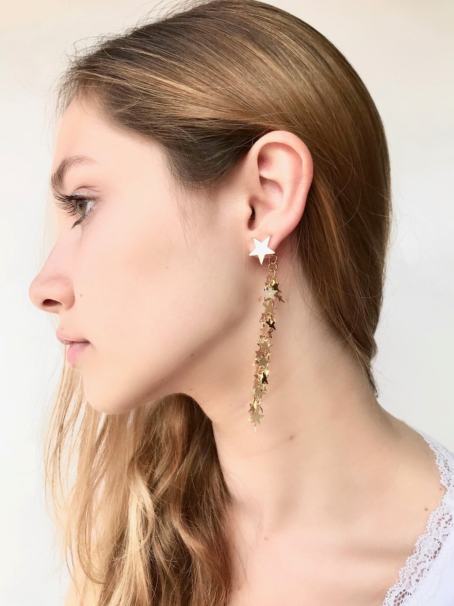 Celestial star drop earrings