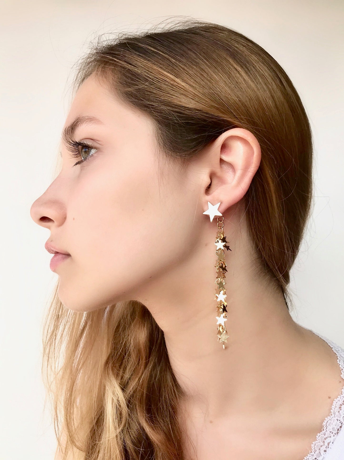 Celestial star drop earrings