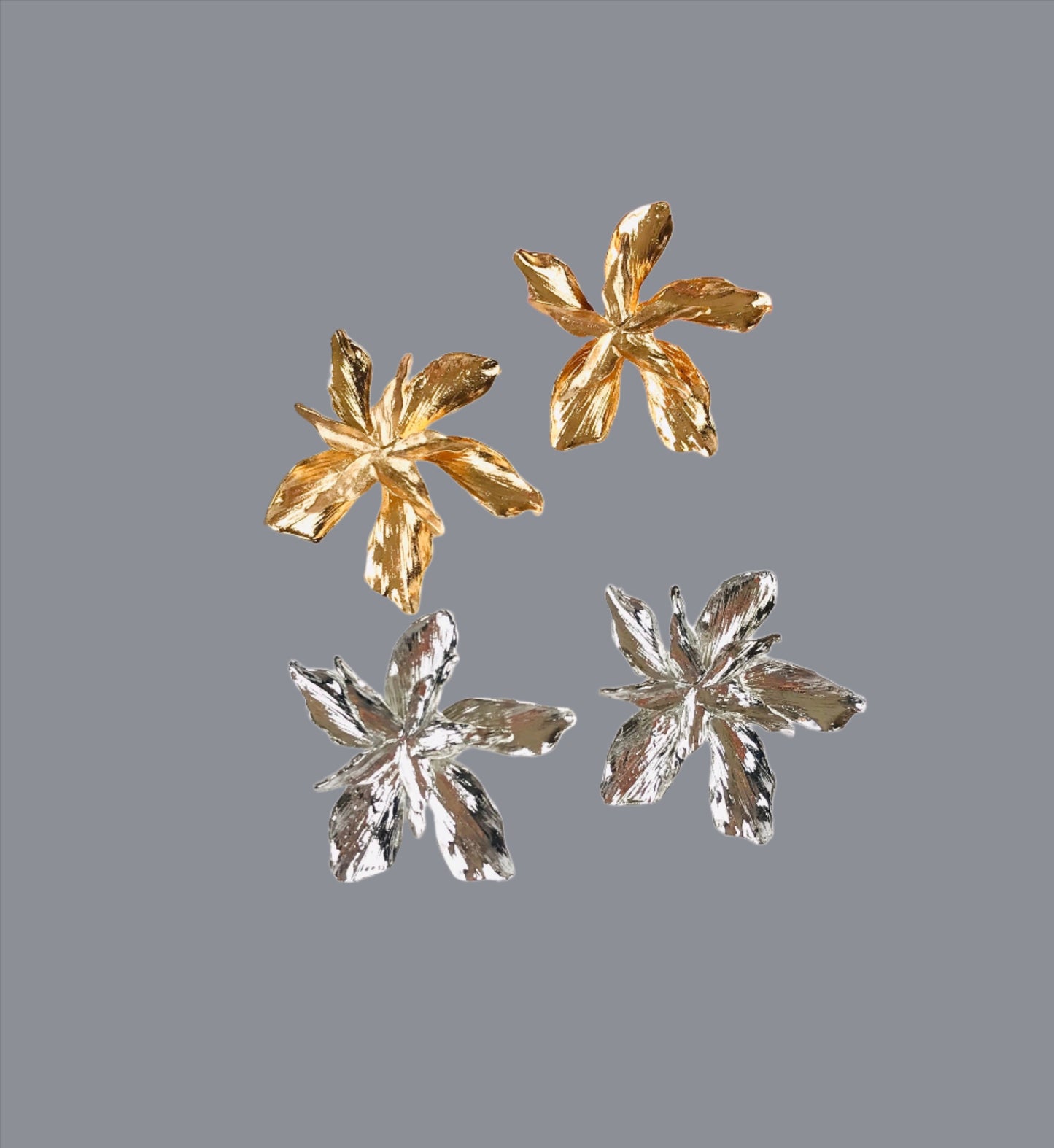 Large gold flower earrings
