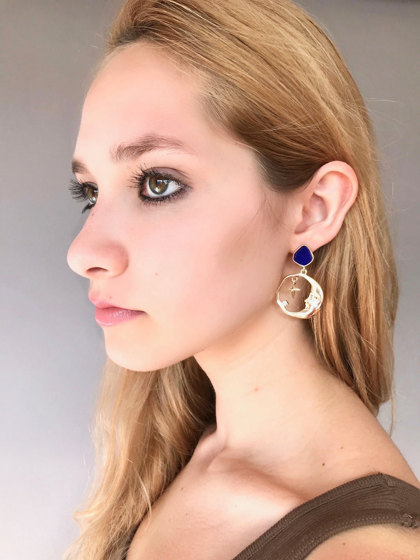 Star and moon earrings