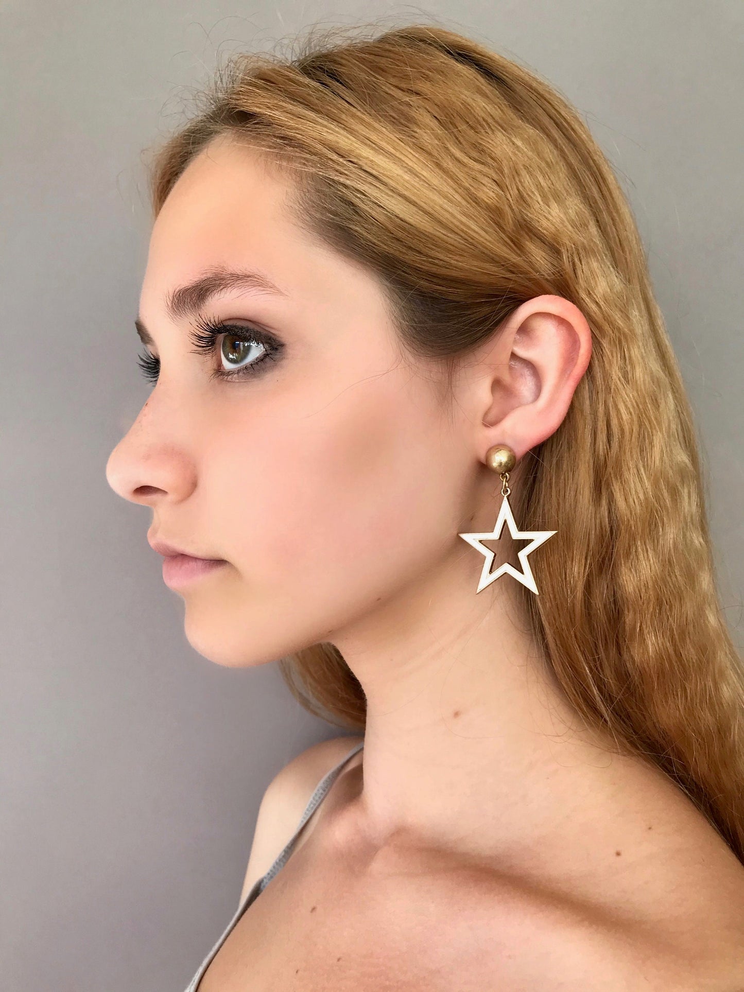 White star earrings