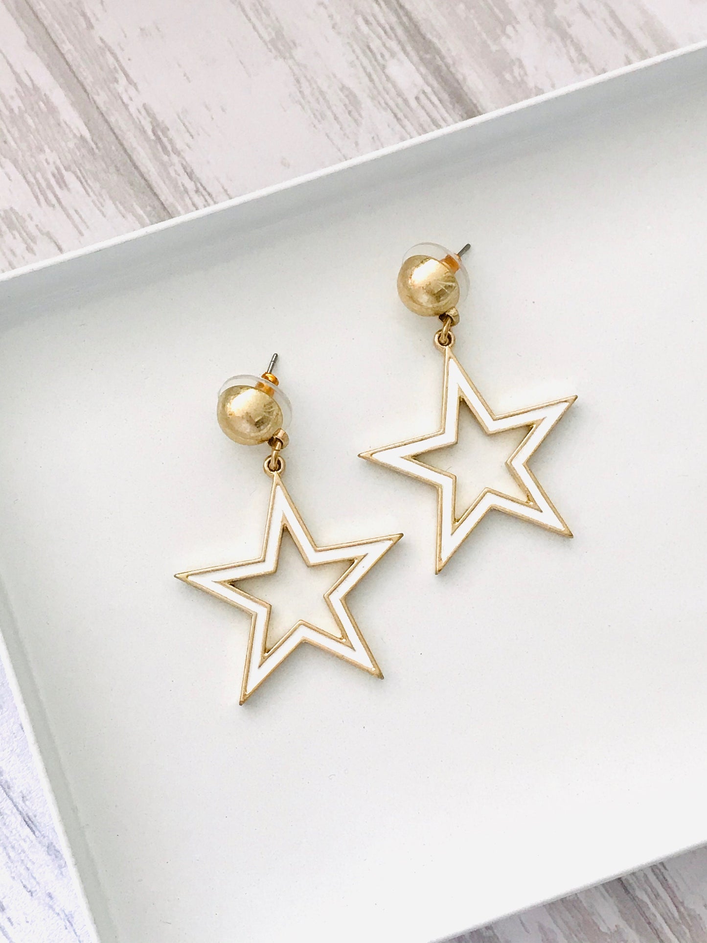 White star earrings