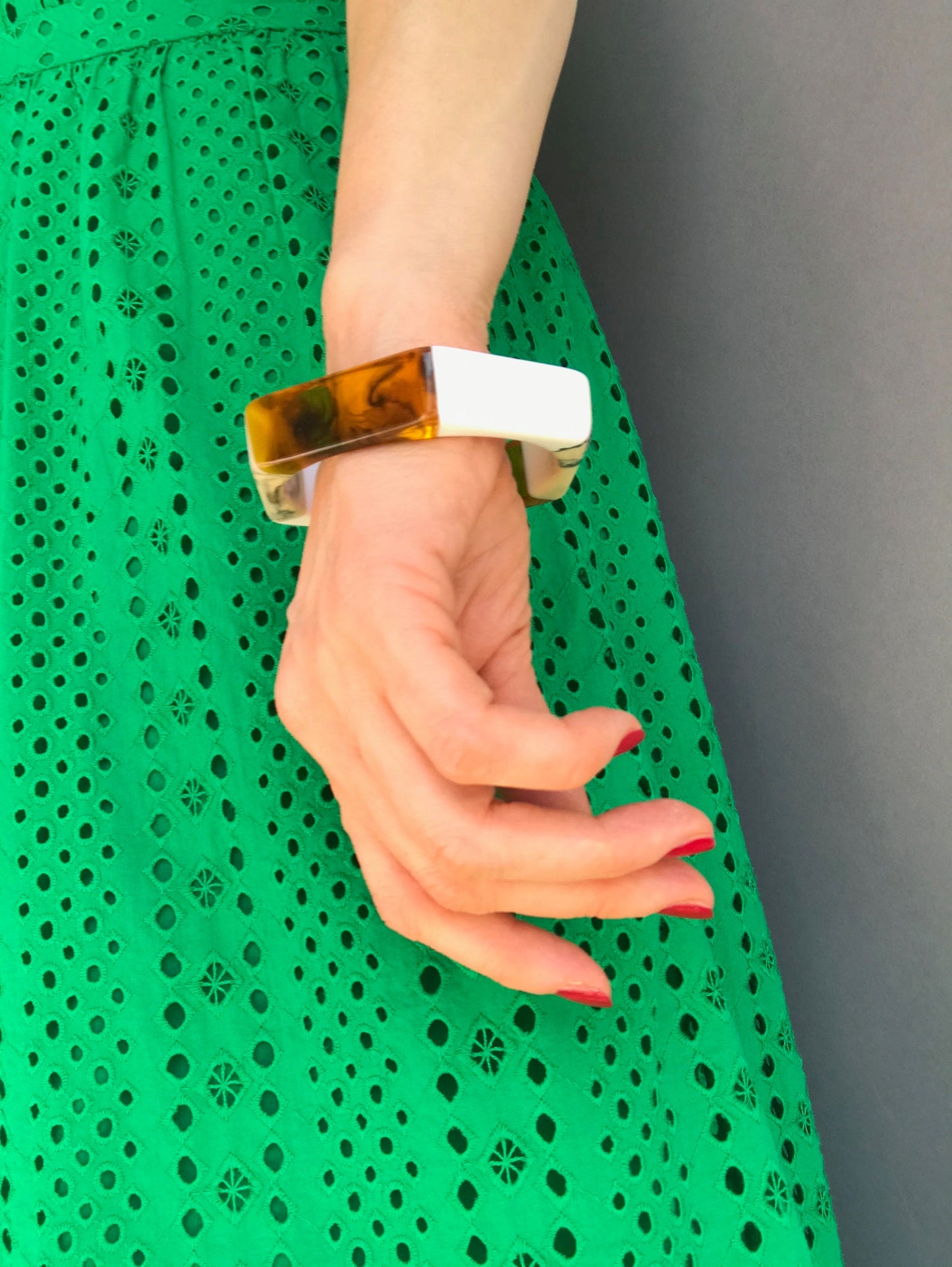 Yellow marble 80's bracelet