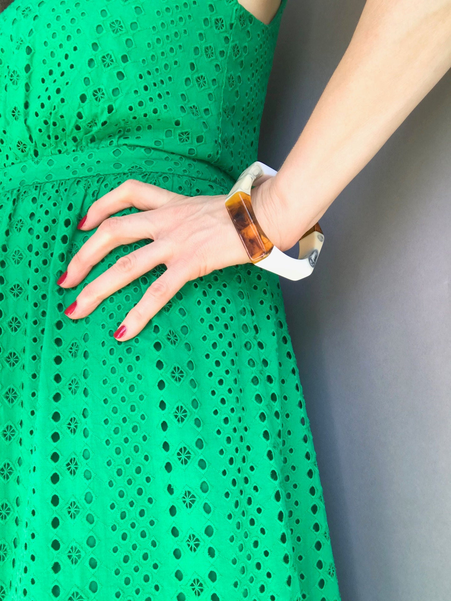 Yellow marble 80's bracelet
