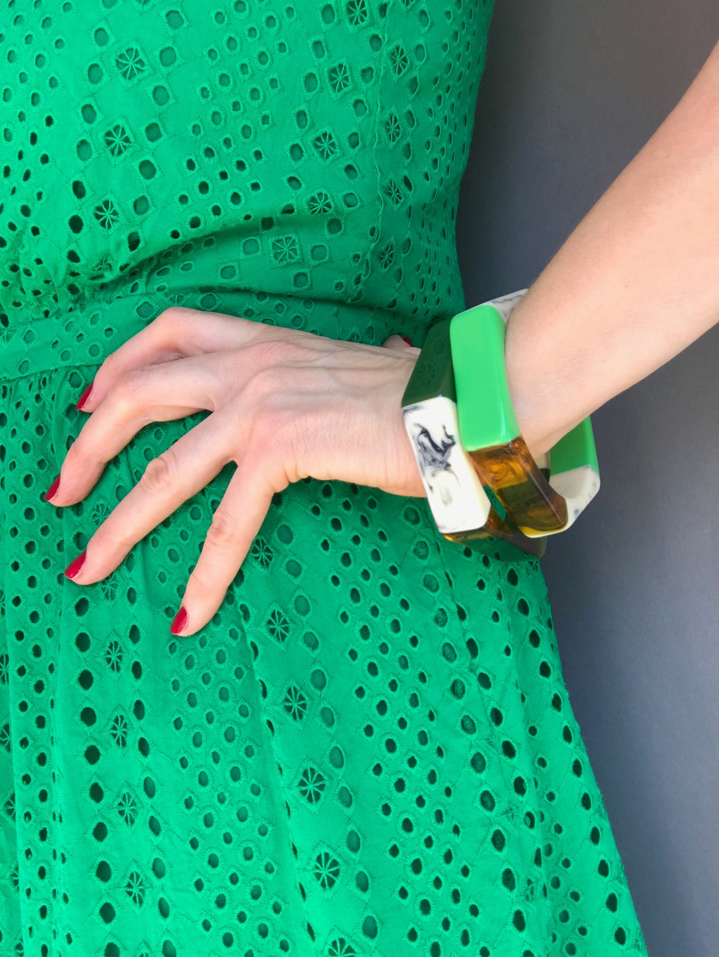 Dark green acrylic bracelet