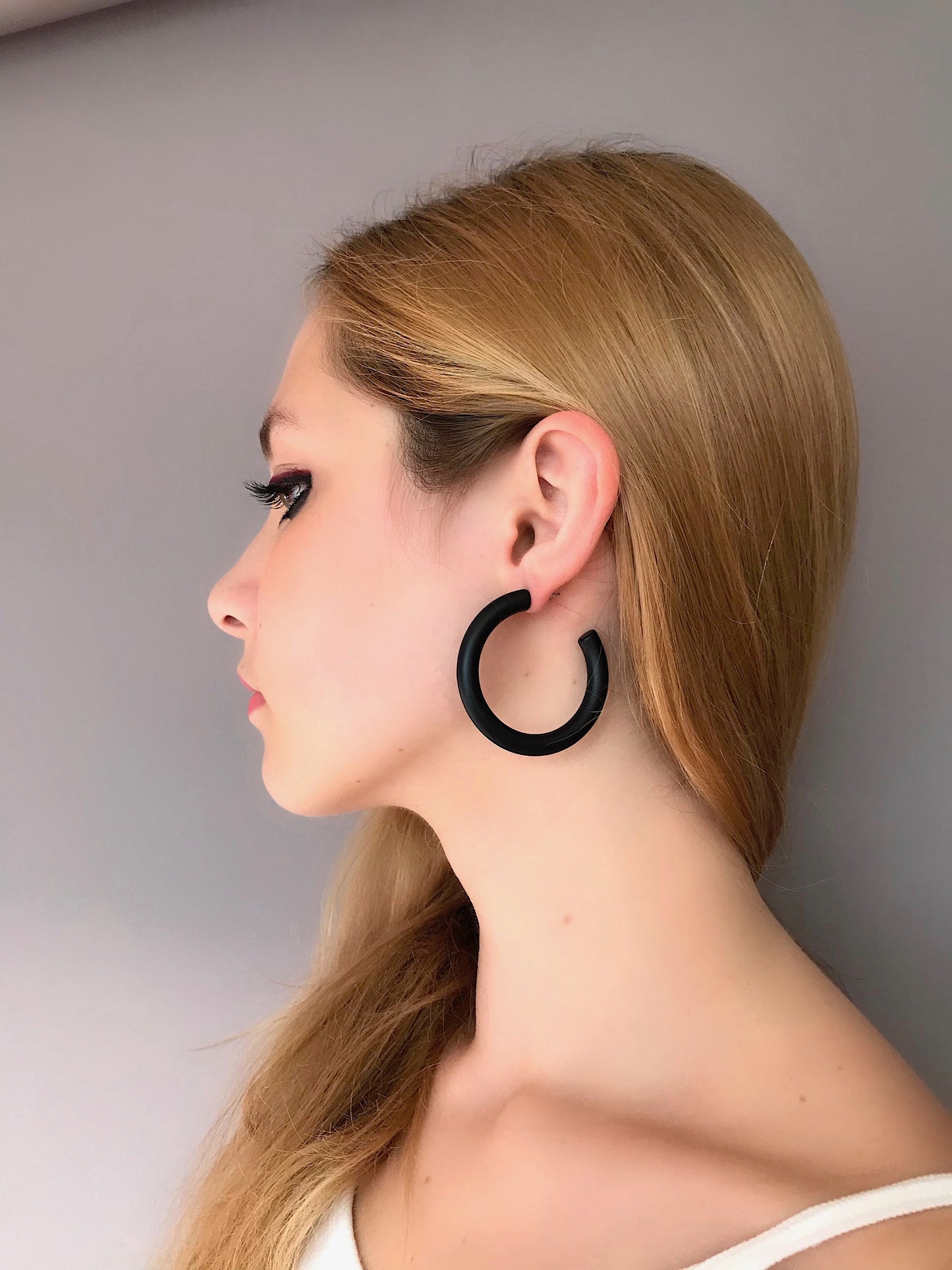 Black hoop earrings