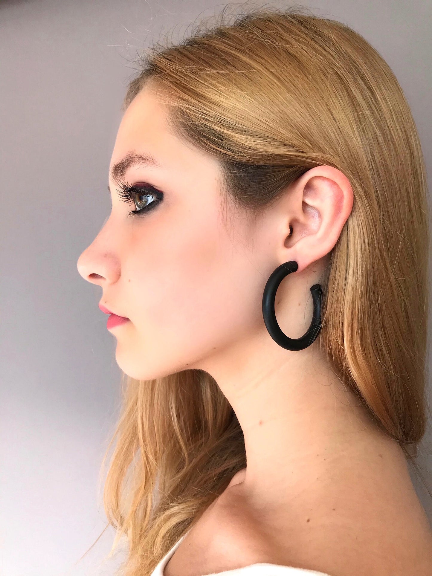 Black hoop earrings