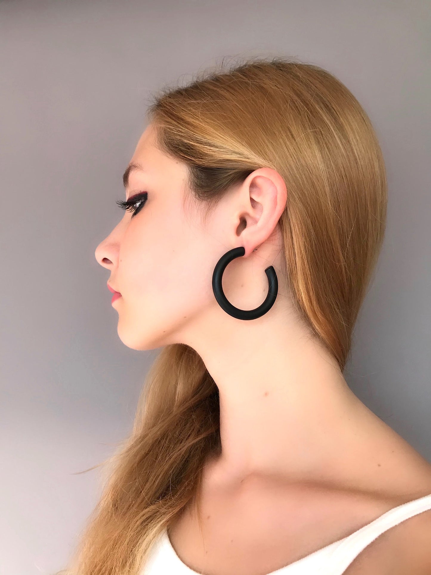 Black hoop earrings
